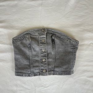 H&M Gray Denim Top XS